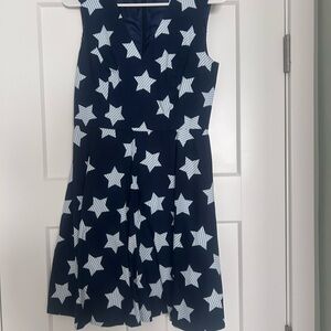 Draper James Navy Star Print Sleeveless Dress